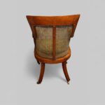 William IV mahogany library chair with bergère caning - Image 7