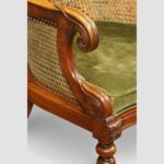 William IV mahogany library chair with bergère caning - Image 6