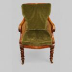 William IV mahogany library chair with bergère caning - Image 4