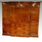 William IV mahogany 4 door break-front wardrobe
