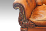 William IV Mahogany Button-Back Leather Easy Chair - Image 5