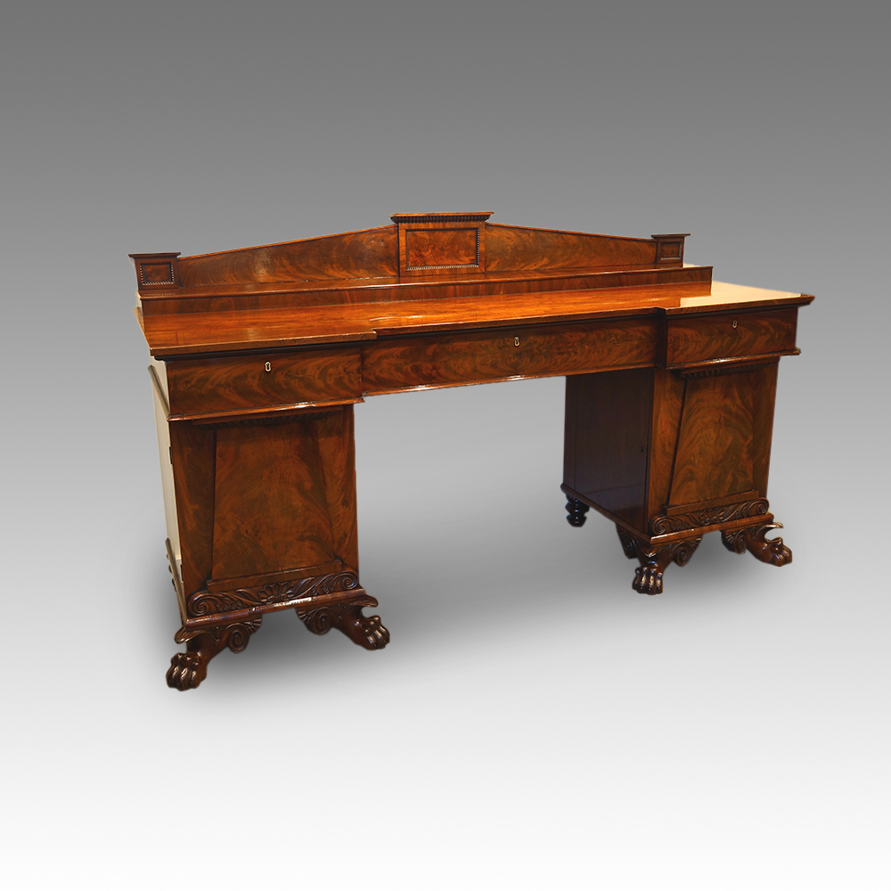 William-IV-mahogany-pedestal-sideboard.jpg William IV mahogany pedestal sideboard - Image 1