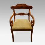 William IV mahogany scroll arm desk chair