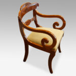 William IV mahogany scroll arm desk chair - Image 3