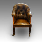 William IV rosewood button-back leather desk chair - Image 2