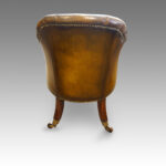 William IV rosewood button-back leather desk chair - Image 4
