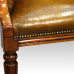 William IV rosewood button-back leather desk chair - Image 6