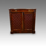 William IV rosewood side cabinet fitted one drawer