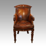 Wm IV leather library chair
