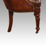 Wm IV leather library chair - Image 4