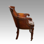 Wm IV leather library chair - Image 2