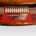 Walnut canteen of Elkington &co. cutlery in the original fitted table - Image 17