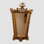 Antique Gilt & Silver-Gilt Trapezoidal Mirror – 130cm