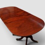 Antique Mahogany Triple Pedestal Extending Dining Table | Large 3 Pillar Dining Table - Image 11