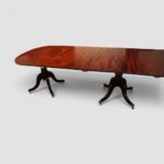 Antique Mahogany Triple Pedestal Extending Dining Table | Large 3 Pillar Dining Table - Image 6