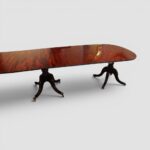 Antique Mahogany Triple Pedestal Extending Dining Table | Large 3 Pillar Dining Table - Image 2