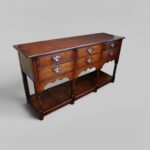 Antique Oak Pot Board Dresser Base – Georgian Style Sideboard with 6 Drawers & Pot Board Shelf, 159cm Wide - Image 9