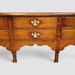 Antique Oak Pot Board Dresser Base – Georgian Style Sideboard with 6 Drawers & Pot Board Shelf, 159cm Wide - Image 7