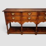Antique Oak Pot Board Dresser Base – Georgian Style Sideboard with 6 Drawers & Pot Board Shelf, 159cm Wide - Image 5