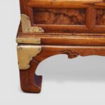 Antique Korean Burr Elm Cabinet with Brass Hardware – 19th Century Storage Chest - Image 6
