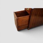 Campaign Style Mahogany Pedestal Desk with Brass Corners & Flush Brass Handles – Three Piece Desk with File Drawer - Image 8