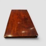 Campaign Style Mahogany Pedestal Desk with Brass Corners & Flush Brass Handles – Three Piece Desk with File Drawer - Image 3