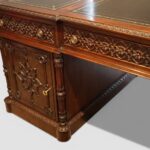 Chippendale Style Partners Desk with Carved Detail - Image 4