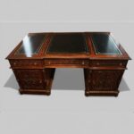 Chippendale Style Partners Desk with Carved Detail
