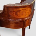 Edwardian Inlaid Mahogany Carlton House Desk with Satinwood Oval Panels & Green Leather Writing Surface - Image 6
