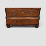 George I Style Figured Walnut Chest of Drawers with Brushing Slide and Bun Feet - Image 8