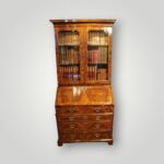 George I Walnut Bureau Bookcase in Three Sections – Glazed Top, Fitted Interior & Candle Slides (c.1715–1725)