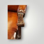 Large Georgian Gainsborough Armchair in Hand-Dyed English Hide Leather – Mahogany with Chippendale Blind Carving - Image 6