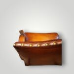 Large Georgian Gainsborough Armchair in Hand-Dyed English Hide Leather – Mahogany with Chippendale Blind Carving - Image 9
