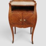 Pair of Continental Walnut & Kingwood Bedside Cabinets with Marble Tops, Side Drawer & Cupboard - Image 4