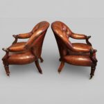 Pair of Victorian button back easy chairs - Image 2