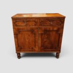 Regency Mahogany Side Cabinet with Crossbanded Top & Brass Knob Handles - Image 6