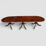 Regency Style Mahogany Three Pillar Extending Dining Table, Circa 1910