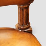 Set of 4 Victorian Gothic Oak Dining Chairs with Leather Seats - Image 4