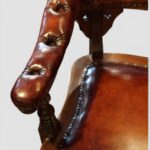 Victorian Mahogany Buttoned Leather Desk Chair – Antique Tub Armchair - Image 8