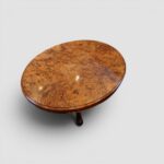 Victorian Large Oval Burr Walnut Coffee Table with Figured Top and Cabriole Legs - Image 5