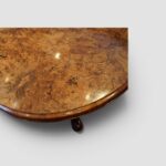 Victorian Large Oval Burr Walnut Coffee Table with Figured Top and Cabriole Legs - Image 4