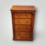 Victorian Mahogany 4 Drawer Wellington Chest – Compact, Locking Bar