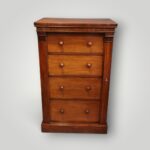 Victorian Mahogany 4 Drawer Wellington Chest – Compact, Locking Bar - Image 5