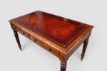Victorian Mahogany Partners Writing Table with Red Hide Leather Top - Image 10