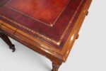 Victorian Mahogany Partners Writing Table with Red Hide Leather Top - Image 8