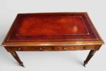 Victorian Mahogany Partners Writing Table with Red Hide Leather Top - Image 4