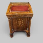 Victorian walnut inlaid Davenport