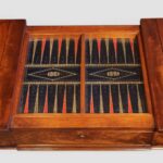 William IV Mahogany Games & Work Table – Chessboard Flip Top, Backgammon Board, Sewing Storage - Image 9