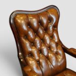 William IV Leather Reading Chair – Antique Mahogany Library Armchair c.1830–1840 - Image 7