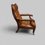 William IV Leather Reading Chair – Antique Mahogany Library Armchair c.1830–1840 - Image 3
